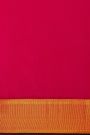 Kancheepuram Silk Orange Saree With Floral And Peacock Thread Work And Zari Border