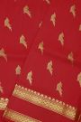 Venkatagiri Silk Red Saree With Parrot Buttis Body