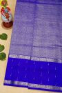Venkatagiri Silk Royal Blue Saree With Dollar And Paisleys In Lines Body