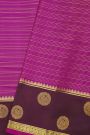 Venkatagiri Silk Magenta Saree With Florals And Peacocks Border