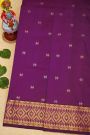 Venkatagiri Silk Purple Saree With Zari Buttis Border