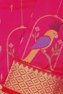 Venkatagiri Silk Pink Saree With Bird Butti Body