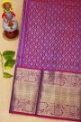 Venkatagiri Silk Dual Colour Saree With Florals And Leaves Jaal Border