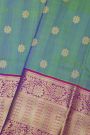 Venkatagiri Silk Dual Colour Saree With Florals And Leaves Jaal Border