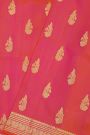 Venkatagiri Silk Pink Saree With Florals And Peacocks Body