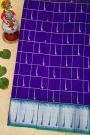 Venkatagiri Silk Royal Blue Saree With Checks And Muniya Buttis Body