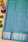 Venkatagiri Silk Royal Blue Saree With Checks And Muniya Buttis Body