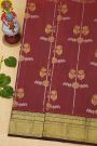 Venkatagiri Silk Maroon Saree With Diamonds And Florals Border