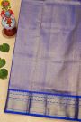 Venkatagiri Silk Sea Blue Saree With Diamonds And Florals Border