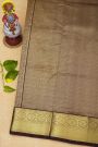 Venkatagiri Silk Brown Saree With Zari Lines And Florals Body