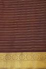 Venkatagiri Silk Brown Saree With Zari Lines And Florals Body