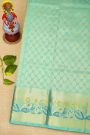 Venkatagiri Silk Royal Blue Saree With Florals And Peacocks Border
