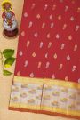 Venkatagiri Silk Red Saree With Florals And Parrots Border