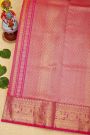 Venkatagiri Silk Pink Saree With Floral And Peacock Border