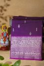 Venkatagiri Silk Violet Saree With Floral Buttis Body
