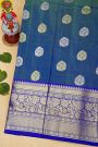 Venkatagiri Silk Dual Colour Saree With Florals And Peacocks Border