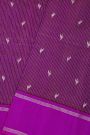 Venkatagiri Silk Dark Purple Saree With Checks And Zari Buttis Body