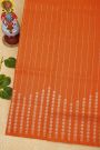 Venkatagiri Silk Orange Saree With Florals In Lines Body
