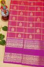 Venkatagiri Silk Dual Colour Saree With Checks And Peacock Buttis Body