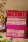 Venkatagiri Silk Red Saree With Florals And Parrots Border