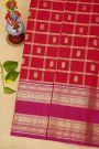 Venkatagiri Silk Red Saree With Florals And Parrots Border