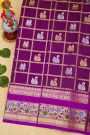 Venkatagiri Silk Purple Saree With Checks And Swan Buttis Body