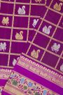 Venkatagiri Silk Purple Saree With Checks And Swan Buttis Body