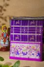 Venkatagiri Silk Purple Saree With Checks And Deer Buttis Body