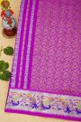 Venkatagiri Silk Purple Saree With Checks And Deer Buttis Body