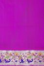 Venkatagiri Silk Purple Saree With Checks And Deer Buttis Body