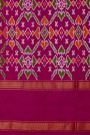 Ikat Silk Multi-Colour Saree With Diamonds In Gap Border