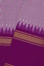 Ikat Silk Dual Colour Saree With Gap Border