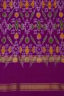 Ikat Silk Dual Colour Saree With Gap Border