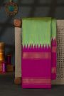 Ikat Silk Dual Colour Saree With Gap Border