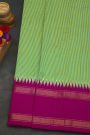 Ikat Silk Dual Colour Saree With Gap Border