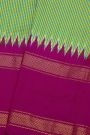 Ikat Silk Dual Colour Saree With Gap Border