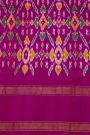 Ikat Silk Dual Colour Saree With Gap Border