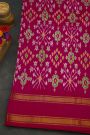 Ikat Silk Multi-Colour Saree With Multi-Coloured Checks Body