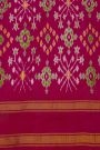 Ikat Silk Multi-Colour Saree With Multi-Coloured Checks Body