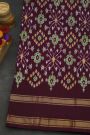 Ikat Silk Multi-Colour Saree With Multi-Coloured Checks Body
