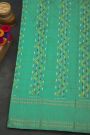 Ikat Silk Purple Saree With Florals And Leaves Border