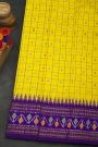 Ikat Silk Yellow Saree With Florals And Buttis Body