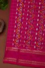 Ikat Silk Rama Green Saree With Florals And Leaves Jaal Border