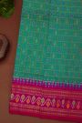 Ikat Silk Rama Green Saree With Florals And Leaves Jaal Border