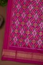 Ikat Silk Off White Saree With Diamonds And Temples Border