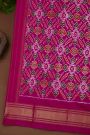 Ikat Silk Off White Saree With Diamonds And Temples Border