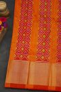 Ikat Silk Violet Saree With Diamonds In Zari And Florals Border
