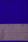Ikat Silk Royal Blue Saree With Florals And Leaves Body
