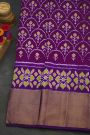 Ikat Silk Purple Saree With Florals And Buttis Body