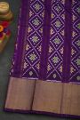 Ikat Silk Purple Saree With Florals And Buttis Body